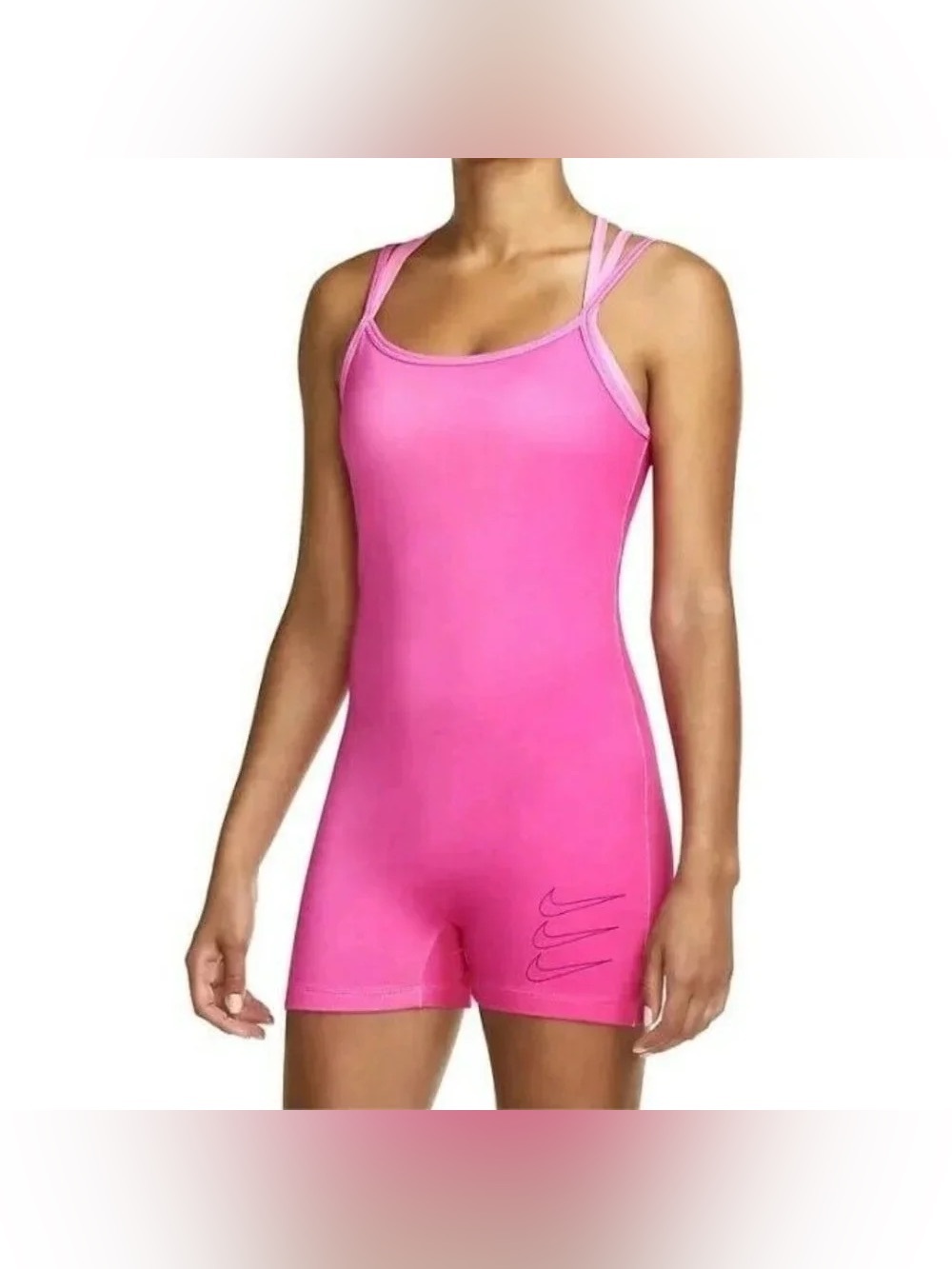 Nike Womens Sportswear Pink Swoosh Romper Size Medium